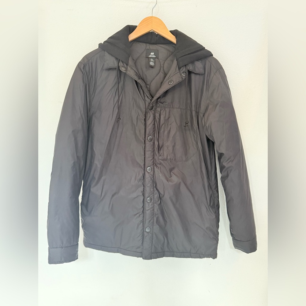 H&M Divided Hoodie Hooded Quilted Jacket Coat Puffy Men's Small